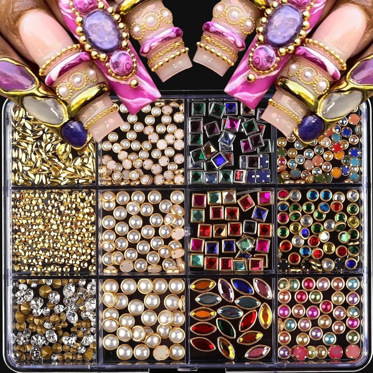 Nail Art Valentines Day - 1 Caixa de Joias de Strass