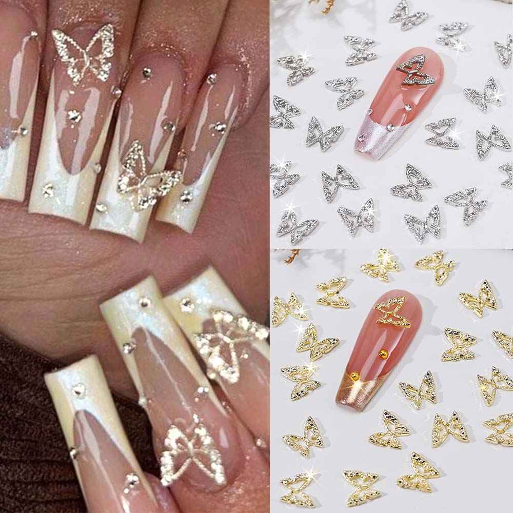 Nail Art Valentines Day - 20 pçs 3d requintado oco borboleta