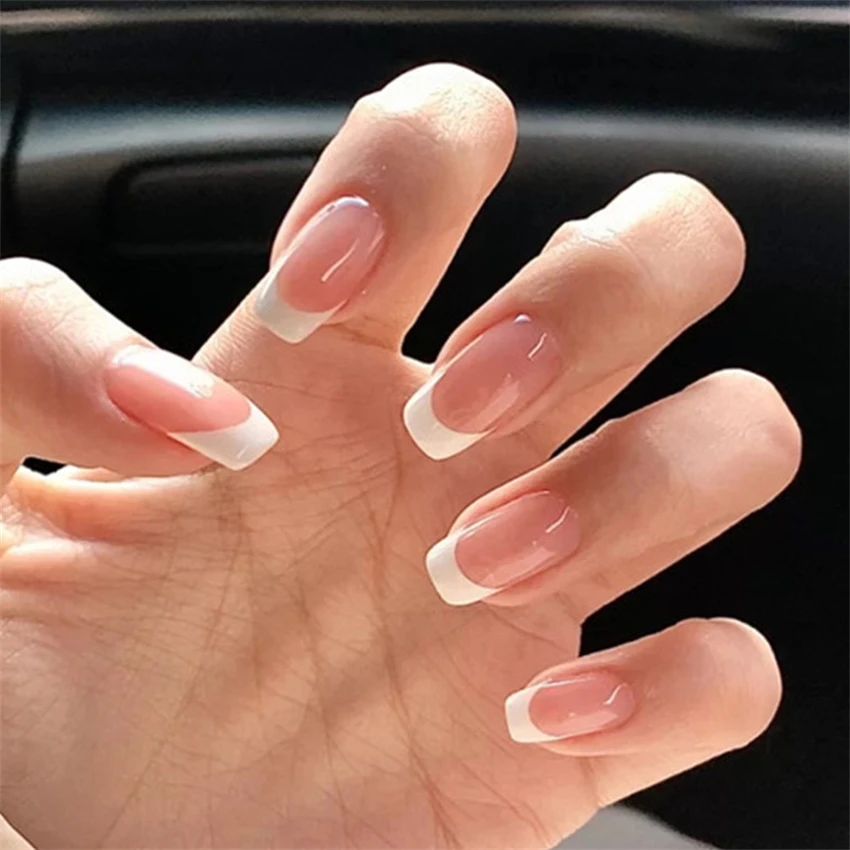 24 pçs/set curto francês minim - Nail Art Pink avaliação e preço